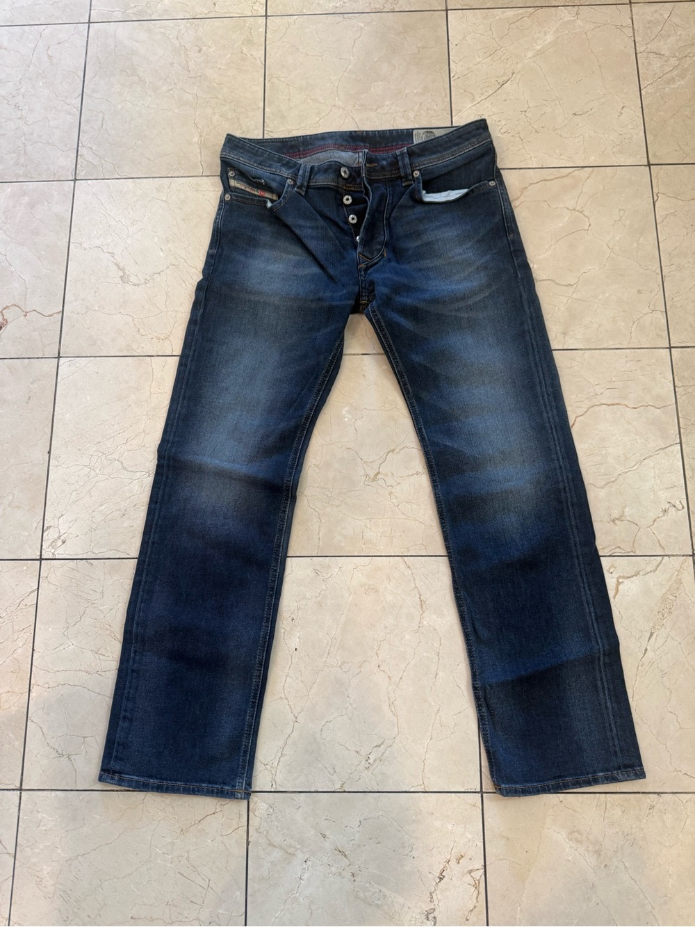 Diesel Men's Dark Blue Straight-Leg Jeans